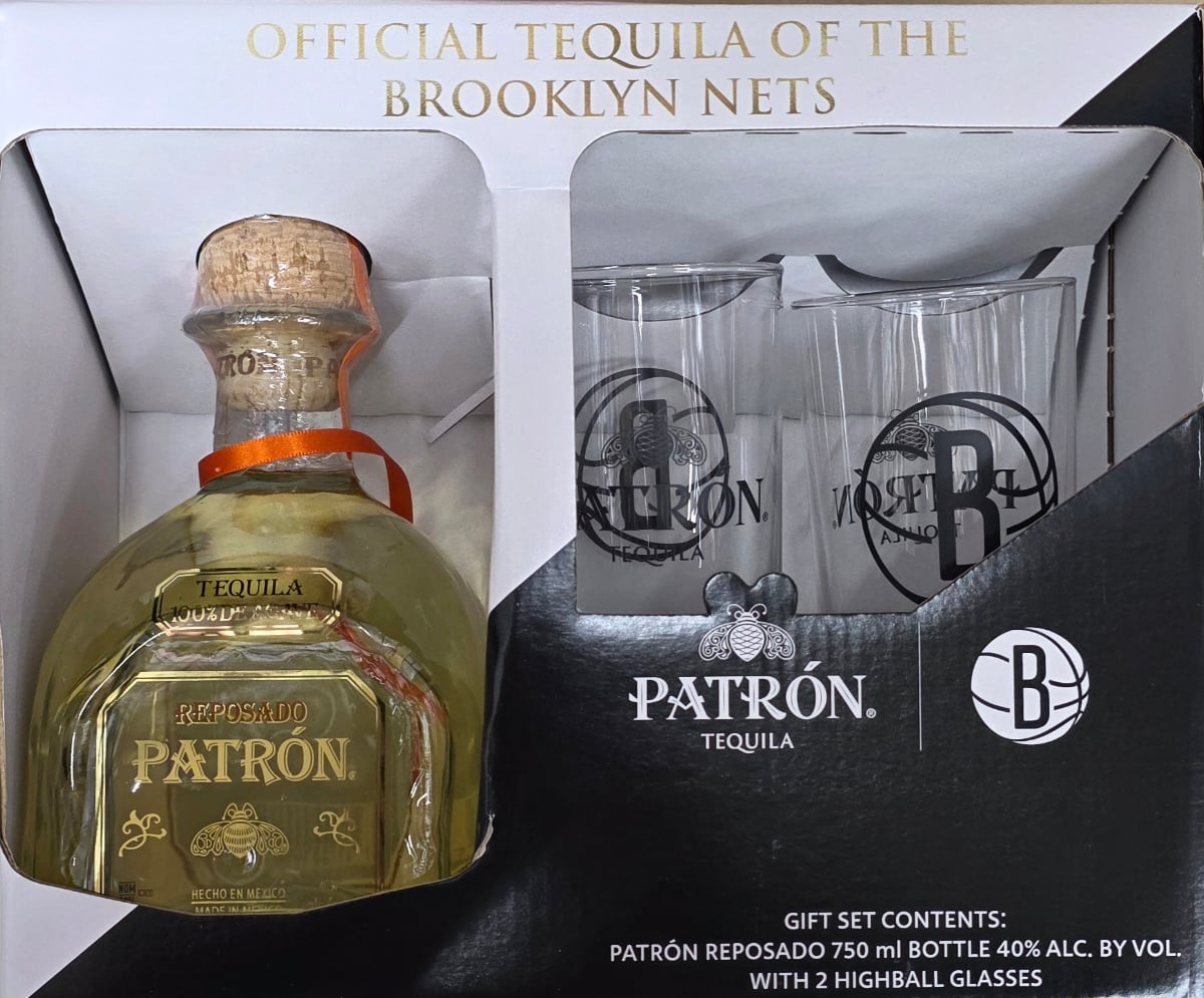 PATRON REPOSADO W/2 NETS GL 750ML