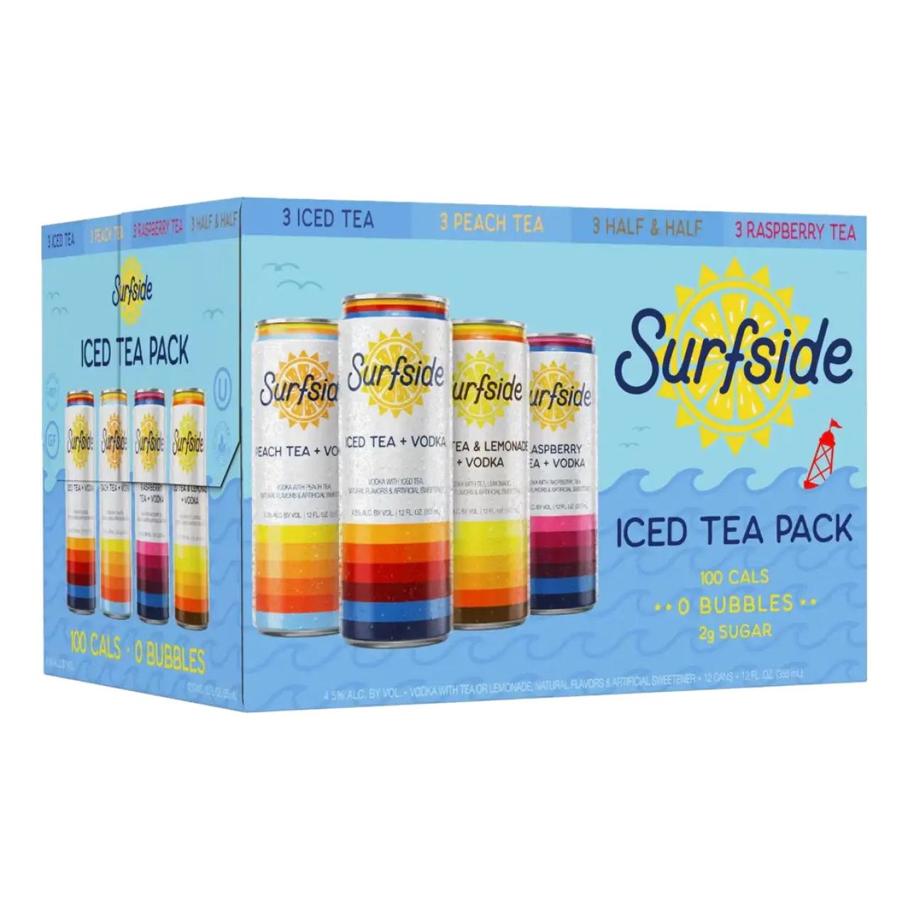 SURFSIDE ICED TEA VODKA VARIETY 355ML [12PK]